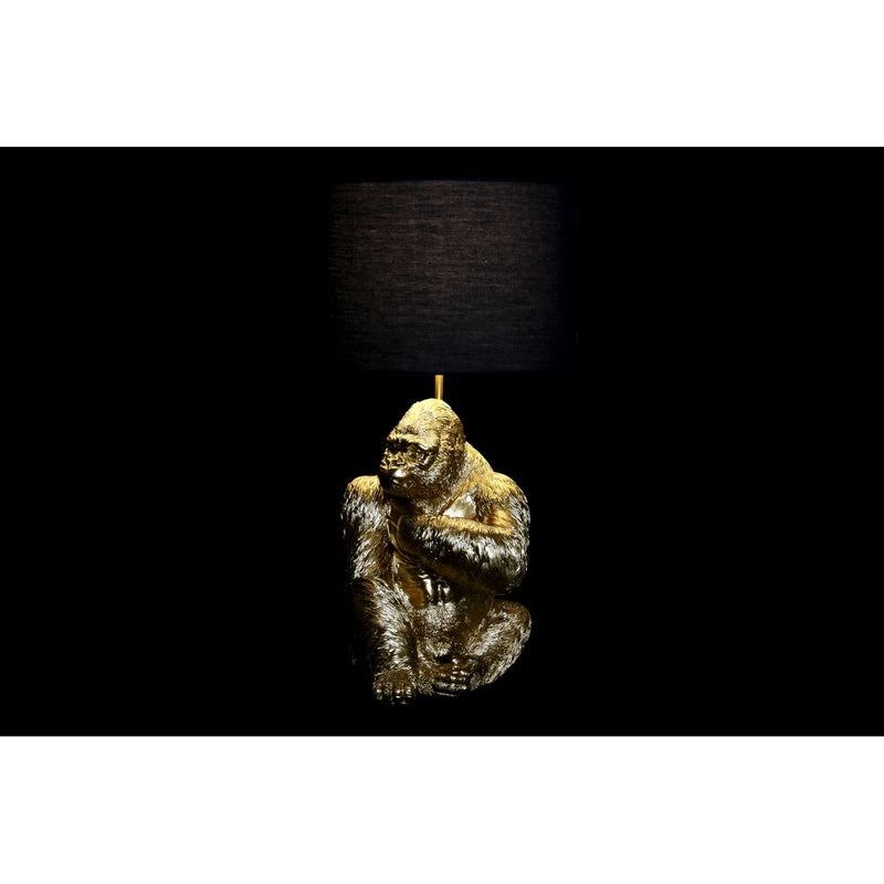 Lampada da tavolo DKD Home Decor Nero Dorato Poliestere Resina Gorilla (20 x 20 x 42 cm) - zannishop