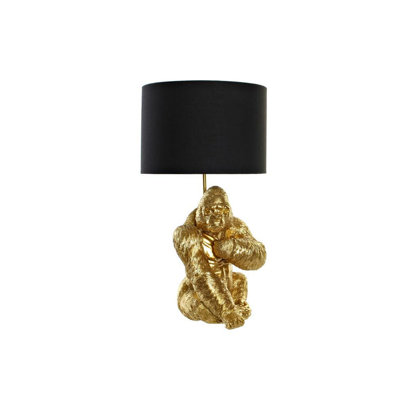 Lampada da tavolo DKD Home Decor Nero Dorato Poliestere Resina Gorilla (20 x 20 x 42 cm) - zannishop