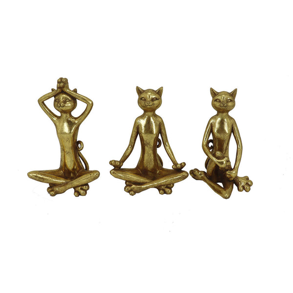 Statua Decorativa DKD Home Decor Resina Moderno Gatto (3 pcs) - zannishop