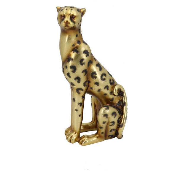 Statua Decorativa DKD Home Decor Dorato Leopardo Resina (23.5 x 16 x 43 cm) - zannishop