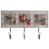 Appendiabiti da parete DKD Home Decor Bicicletta Azzurro Rosa Metallo Verde Giallo Legno MDF (40 x 7 x 26 cm)