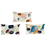 Cuscino DKD Home Decor Abstract Azzurro Rosa Cotone Lino Bianco Multicolore (3 pcs) (50 x 30 x 12 cm) - zannishop