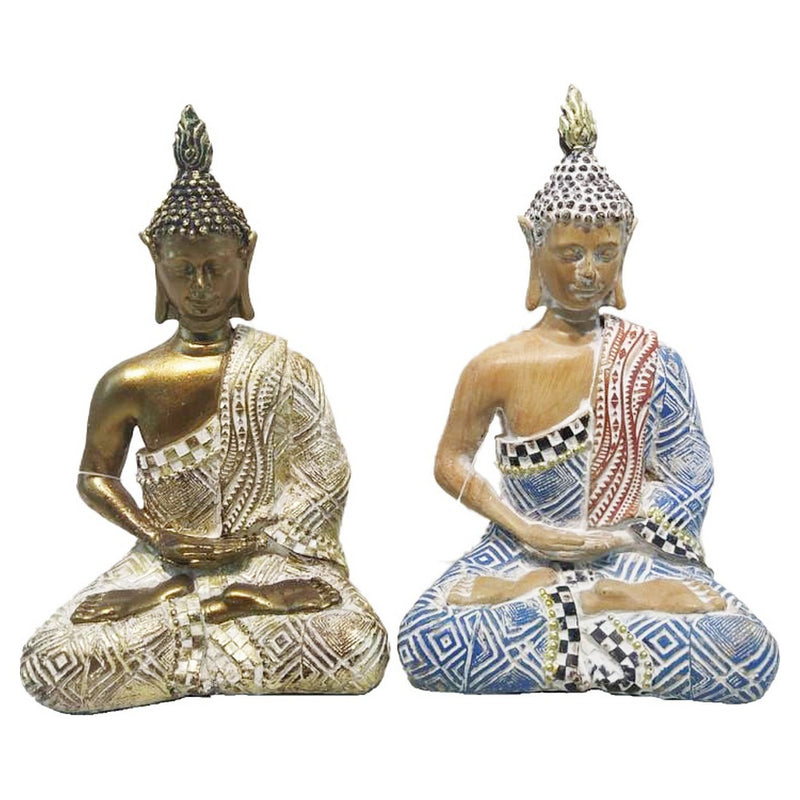 Statua Decorativa DKD Home Decor Buda Resina (9.5 x 6.5 x 16 cm) (2 pcs)