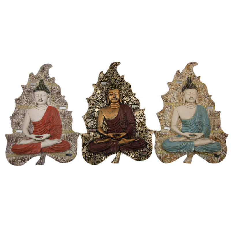 Decorazione da Parete DKD Home Decor Buda Resina (19 x 3.1 x 26.5 cm) (3 pcs) - zannishop