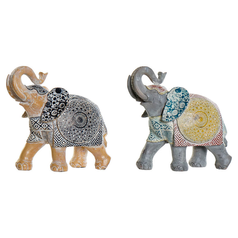 Statua Decorativa DKD Home Decor Resina Elefant (2 pcs) (23.7 x 11.8 x 22.5 cm) - zannishop