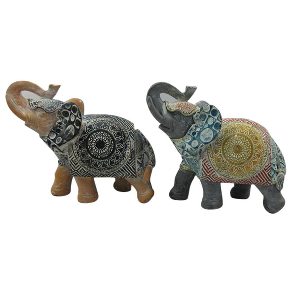 Statua Decorativa DKD Home Decor Resina Elefant (2 pcs) (14.5 x 6.5 x 12.8 cm) - zannishop