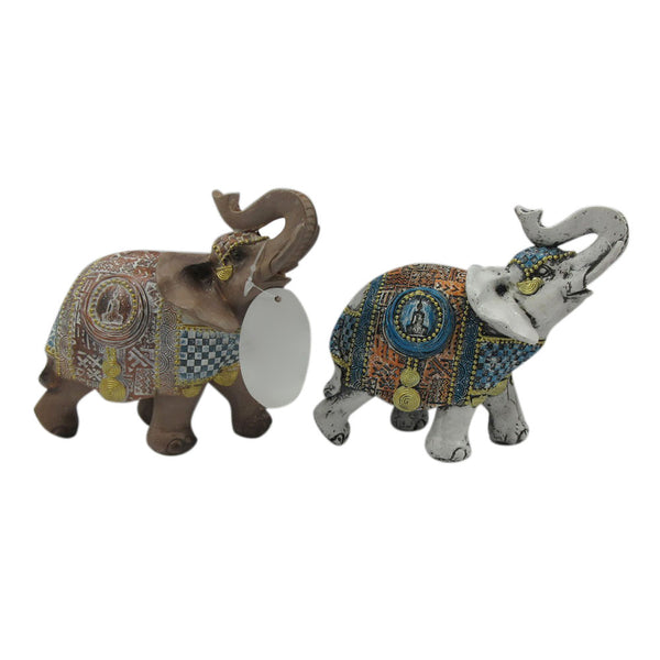 Statua Decorativa DKD Home Decor Resina Elefant (2 pcs) (14.5 x 6.5 x 13.5 cm) - zannishop