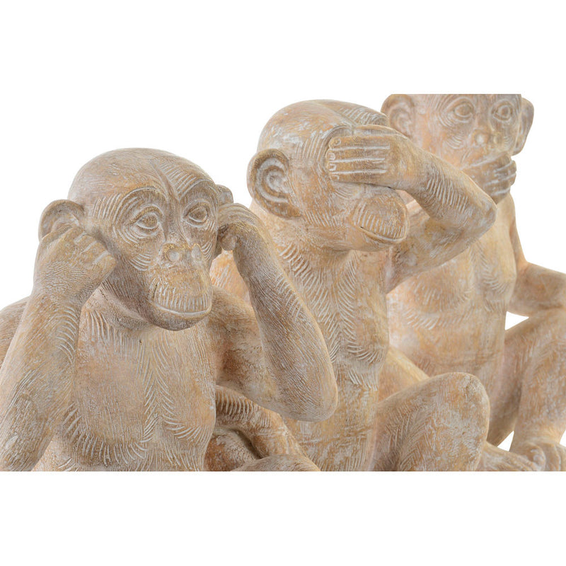 Statua Decorativa DKD Home Decor Scimmia Resina (3 pcs) (19 x 17 x 25 cm) - zannishop