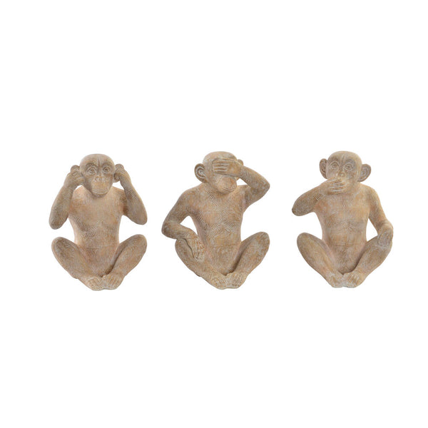 Statua Decorativa DKD Home Decor Scimmia Resina (3 pcs) (19 x 17 x 25 cm) - zannishop