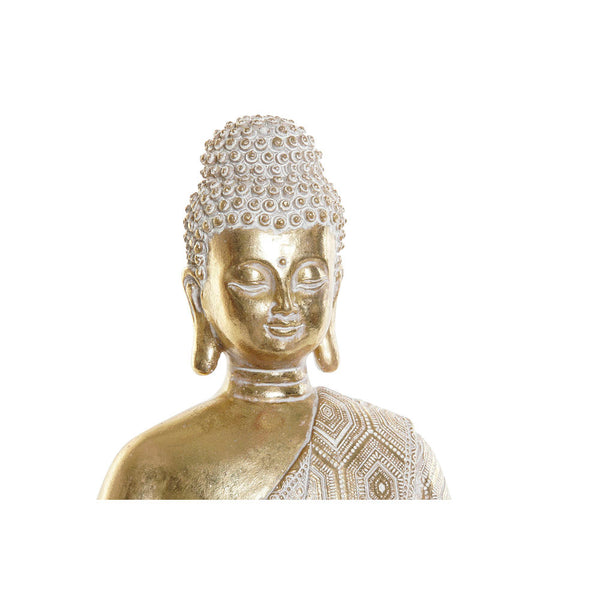 Statua Decorativa DKD Home Decor Dorato Buda Bianco Resina (18.5 x 10.5 x 24 cm) - zannishop