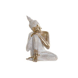 Statua Decorativa DKD Home Decor Dorato Buda Bianco Resina (15 x 12 x 21 cm) - zannishop