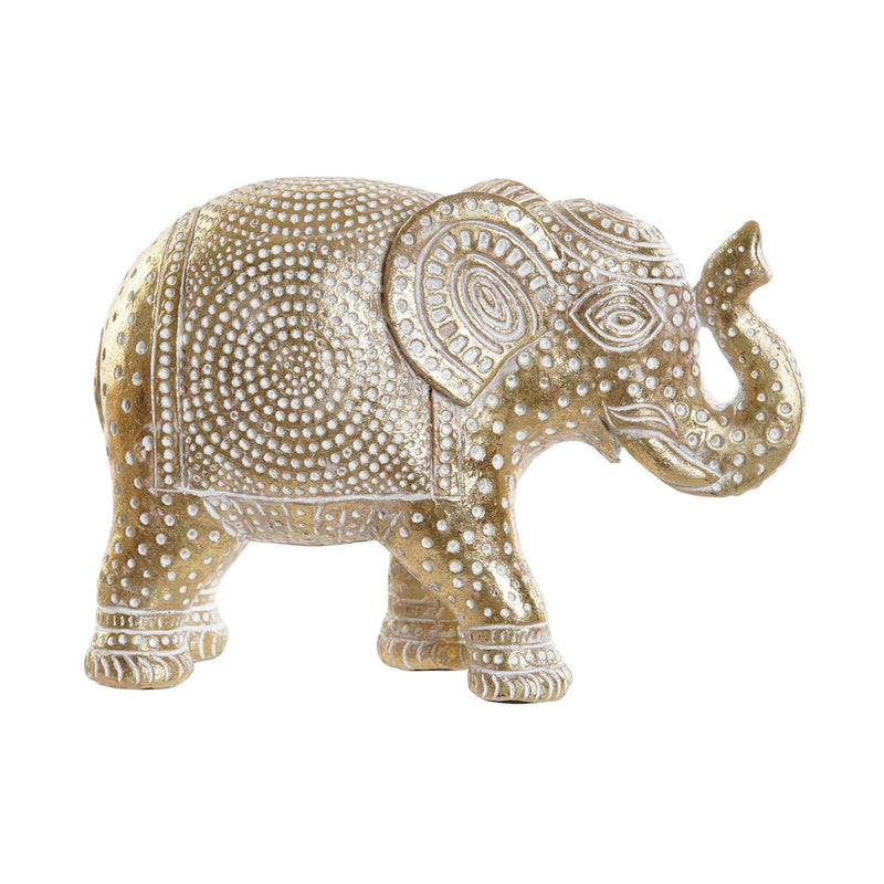 Statua Decorativa DKD Home Decor Elefant Dorato Bianco Resina (16.5 x 7 x 11.5 cm) - zannishop