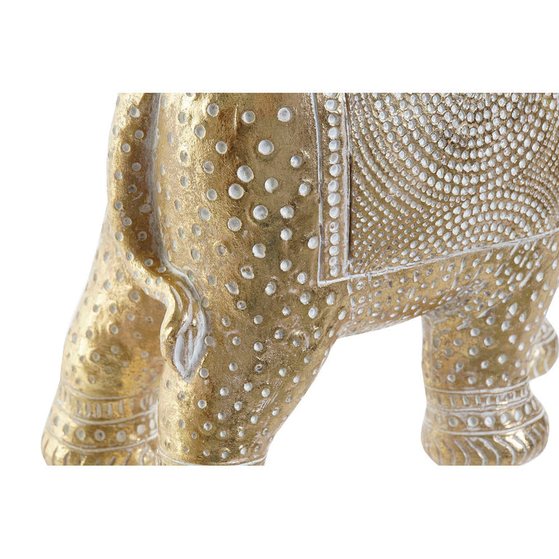 Statua Decorativa DKD Home Decor Elefant Dorato Bianco Resina (28.5 x 11.5 x 20.5 cm) - zannishop