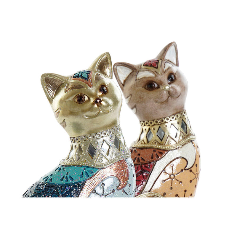 Statua Decorativa DKD Home Decor Resina Gatto (9 x 7 x 18.5 cm) (2 pcs) - zannishop