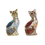 Statua Decorativa DKD Home Decor Resina Gatto (9 x 7 x 18.5 cm) (2 pcs) - zannishop