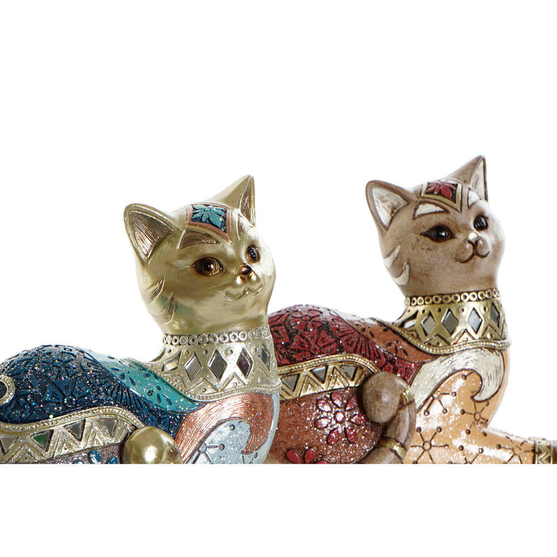 Statua Decorativa DKD Home Decor Resina Gatto (17 x 8 x 14 cm) (2 pcs) - zannishop