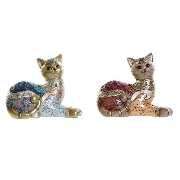 Statua Decorativa DKD Home Decor Resina Gatto (17 x 8 x 14 cm) (2 pcs) - zannishop