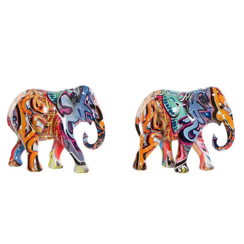 Statua Decorativa DKD Home Decor Elefant Resina (18 x 9 x 15 cm) (2 pcs) - zannishop