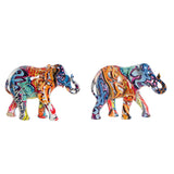 Statua Decorativa DKD Home Decor Elefant Resina (22 x 9 x 17 cm) (2 pcs) - zannishop