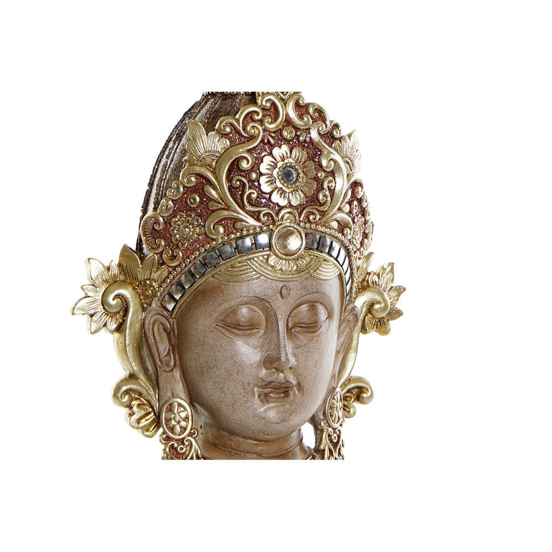 Statua Decorativa DKD Home Decor Dorato Metallo Marrone Buda Resina (15 x 7 x 38 cm) - zannishop