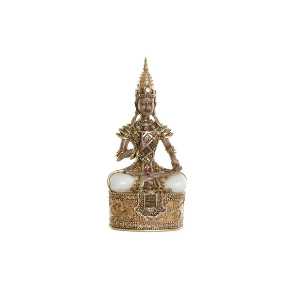 Statua Decorativa DKD Home Decor Dorato Marrone Buda Resina (13 x 7 x 27 cm) - zannishop