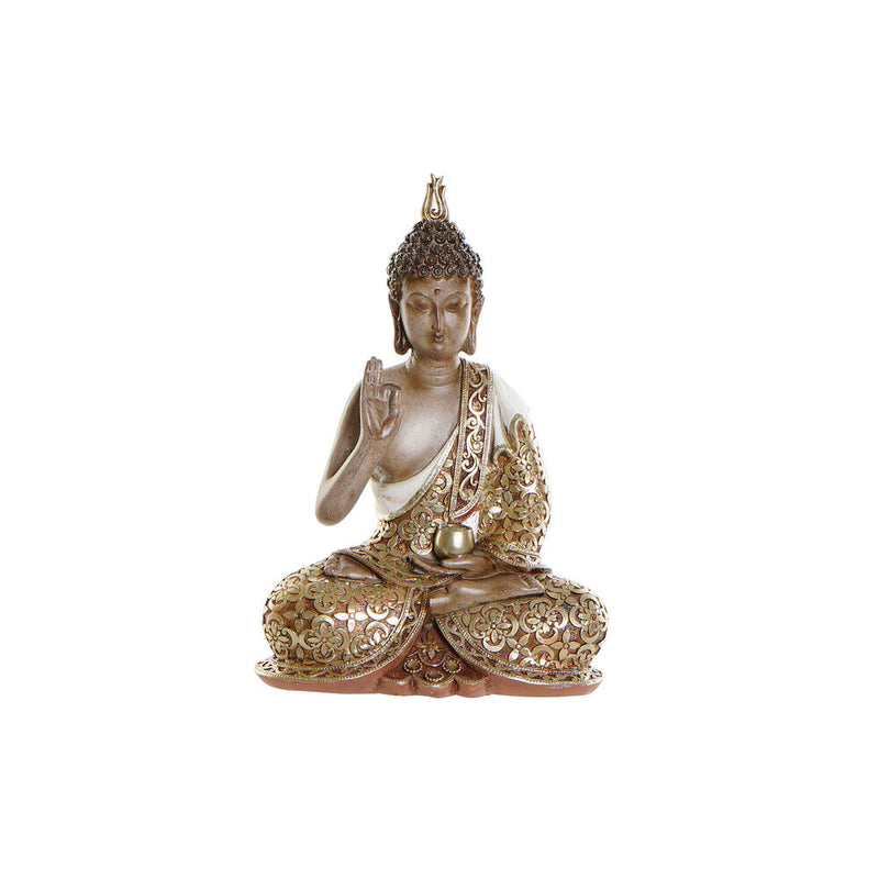 Statua Decorativa DKD Home Decor Dorato Marrone Buda Resina (17 x 9 x 24 cm) - zannishop