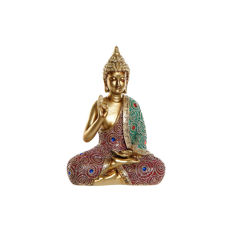 Statua Decorativa DKD Home Decor Dorato Buda Resina (17 x 7 x 23 cm) - zannishop