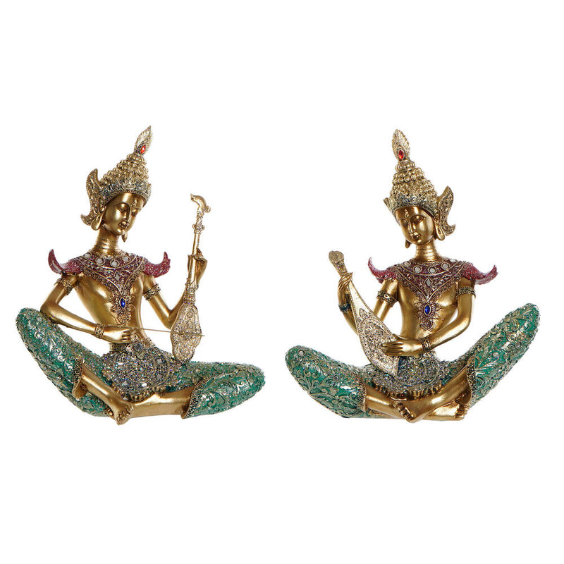 Statua Decorativa DKD Home Decor Buda Resina (26 x 15 x 31 cm) (2 pcs) - zannishop