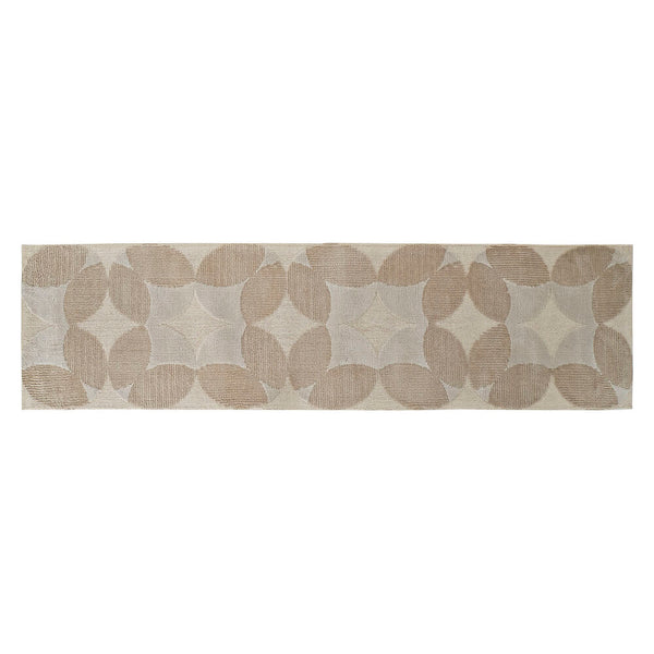 Tappeto DKD Home Decor Beige Poliestere Cerchi (60 x 240 x 0.9 cm) - zannishop