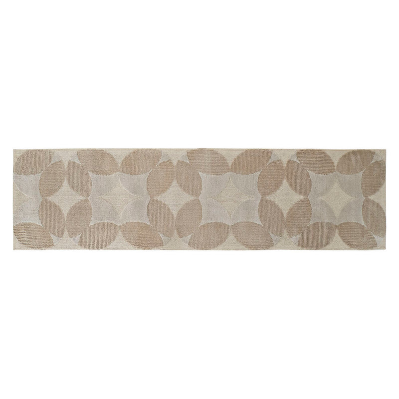 Tappeto DKD Home Decor Beige Poliestere Cerchi (60 x 240 x 0.9 cm) - zannishop