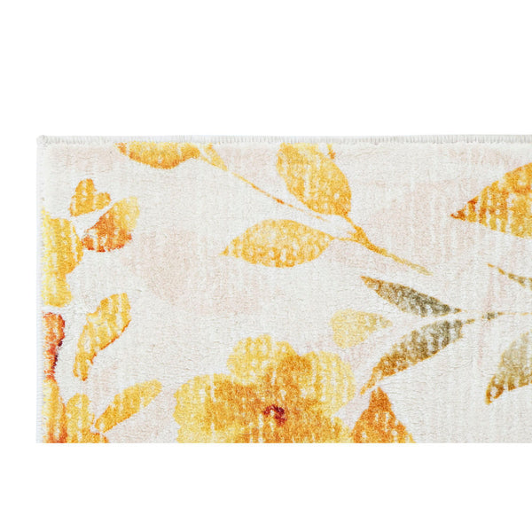 Tappeto DKD Home Decor Giallo Bianco Poliestere Cotone Fiori (120 x 180 x 0.5 cm) - zannishop