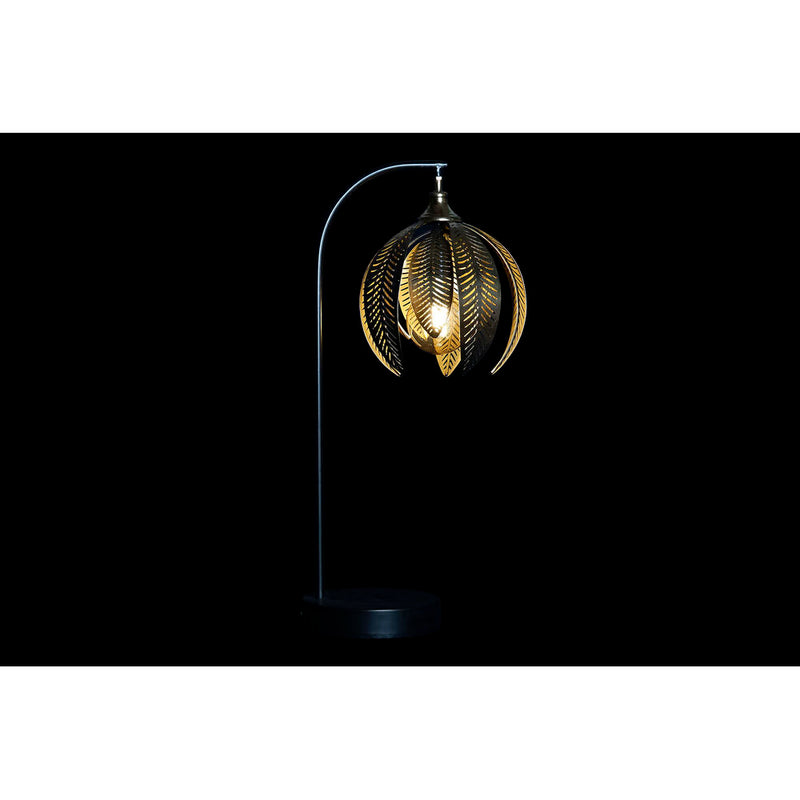 Lampada da tavolo DKD Home Decor Frunze Nero Dorato Metallo (32 x 24 x 67 cm) - zannishop