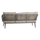 Set Tavolo con 3 Sedie DKD Home Decor Cristallo Nero Grigio Beige Poliestere rattan sintetico Acciaio (178 x 76 x 69 cm)