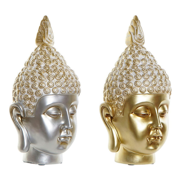 Statua Decorativa DKD Home Decor Buda Resina (2 pcs) (18 x 18 x 34 cm) - zannishop