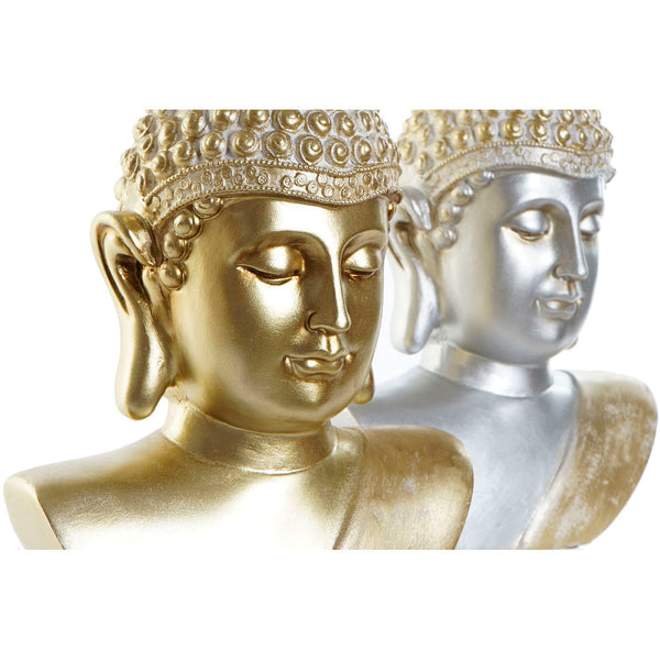 Statua Decorativa DKD Home Decor Argentato Dorato Buda Resina (19 x 11.5 x 32 cm) (2 pcs) - zannishop