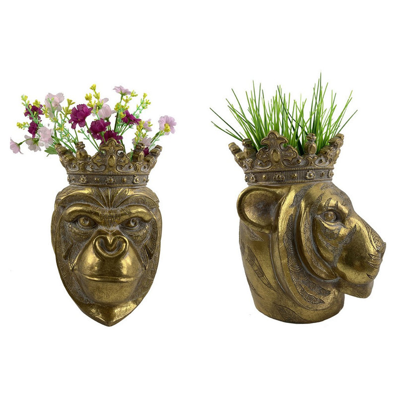 Blumentopf DKD Home Decor Golden Harz (21 x 22.5 x 25.5 cm) (2 pcs)