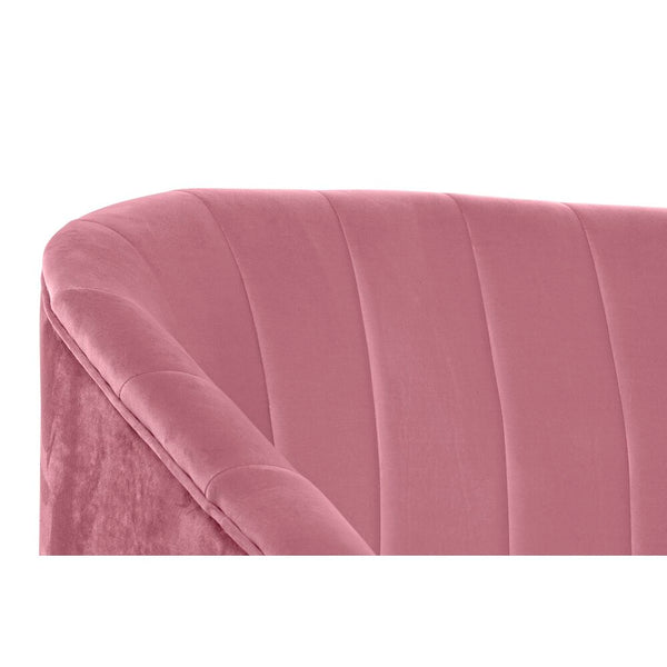 DKD Home Sofa Dekor Rosa Metall Polyester Schwamm Holz MDF (140 x 77 x 81 cm)