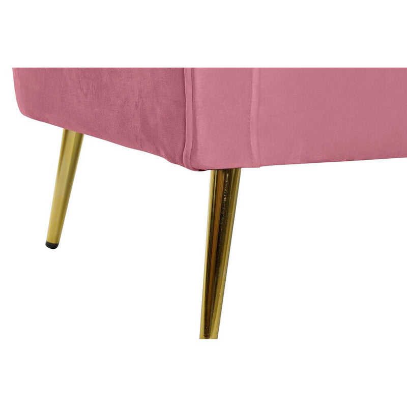 DKD Home Sofa Dekor Rosa Metall Polyester Schwamm Holz MDF (140 x 77 x 81 cm)