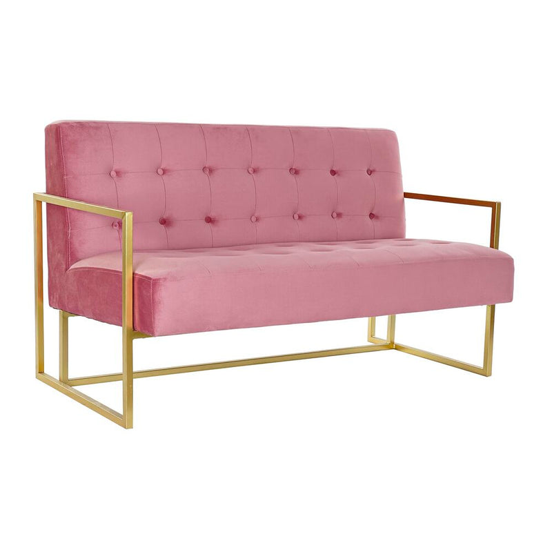 DKD Home Decor Sofa Golden Pink Polyester Metall (128 x 70 x 76 cm)