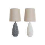 Lampada da tavolo DKD Home Decor Bianco Beige Poliestere Resina (2 pcs) (35 x 35 x 64 cm) - zannishop