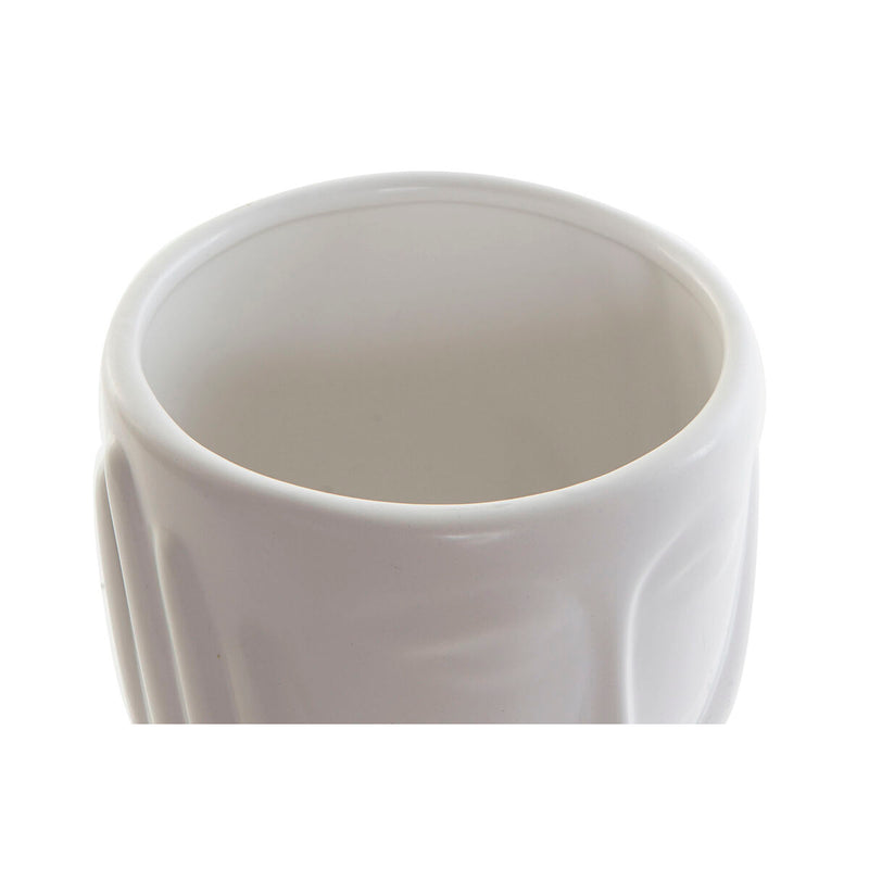 Vaso DKD Home Decor Viso Ceramica Bianco (14 x 14 x 15,5 cm)