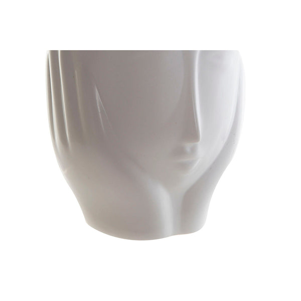 Vaso DKD Home Decor Viso Ceramica Bianco (14 x 14 x 15,5 cm)