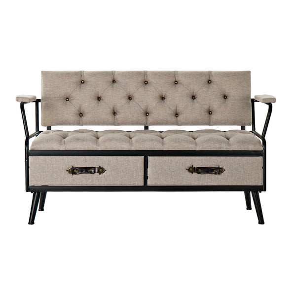 DKD Home Decor Beige Bench (136 x 44 x 76 cm)