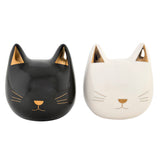 DKD Home Decor Black White Dolomite Gatto (2 PC)