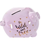 DKD Home Piggy Bank engañado de cerdo de cerdo blanco de cerdo (2 pcs)