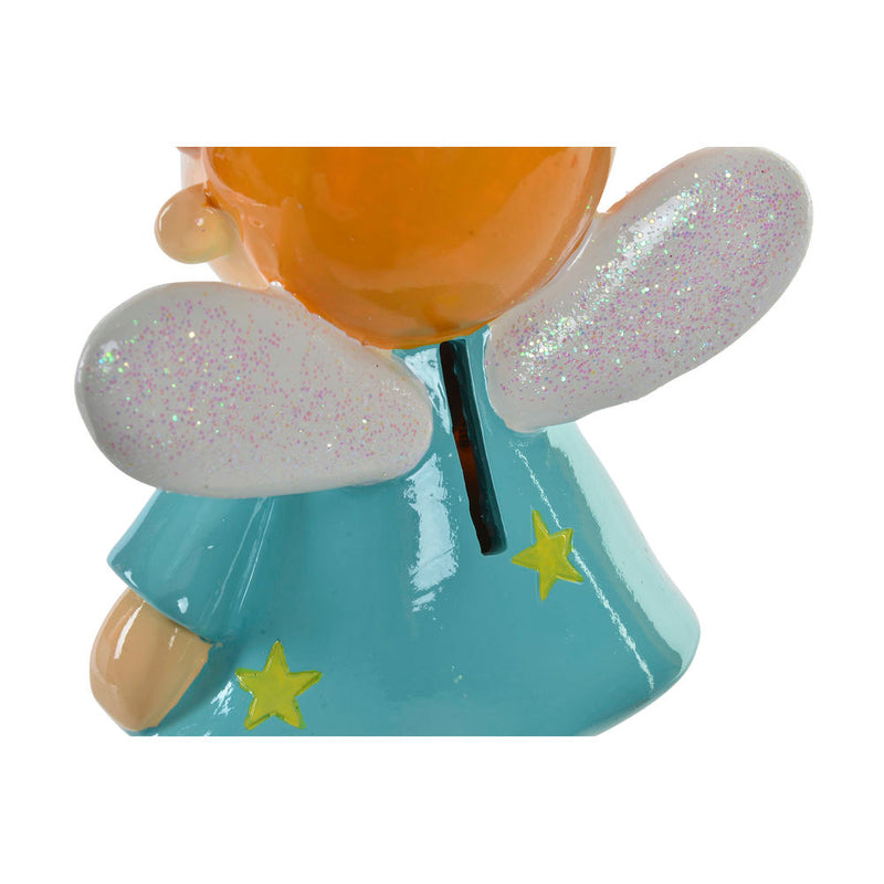 DKD Home Piggy Bank Decor Rosa Fairy Resin Blue Sky (2 PC)