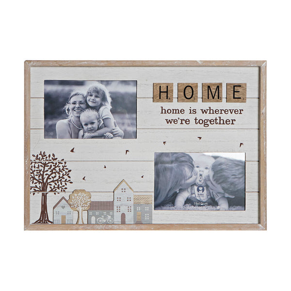 DKD Home Plaborate Frame Decks Weiße Holz MDF Mediterrane (36,5 x 2 x 26 cm)