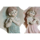 Statua Decorativa DKD Home Decor Azzurro Rosa Resina Bimbo (28 x 20 x 48.5 cm) (2 pcs) - zannishop