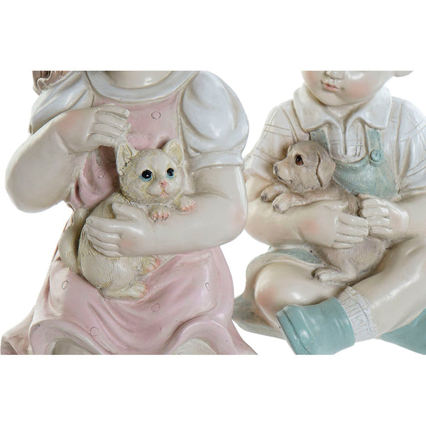 Statua Decorativa DKD Home Decor Resina Bimbo (14.5 x 16 x 26 cm) (2 pcs) - zannishop