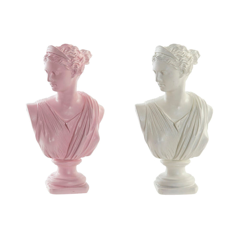 Statua Decorativa DKD Home Decor Beige Rosa Resina (17 x 11.5 x 30.5 cm) (2 pcs) - zannishop